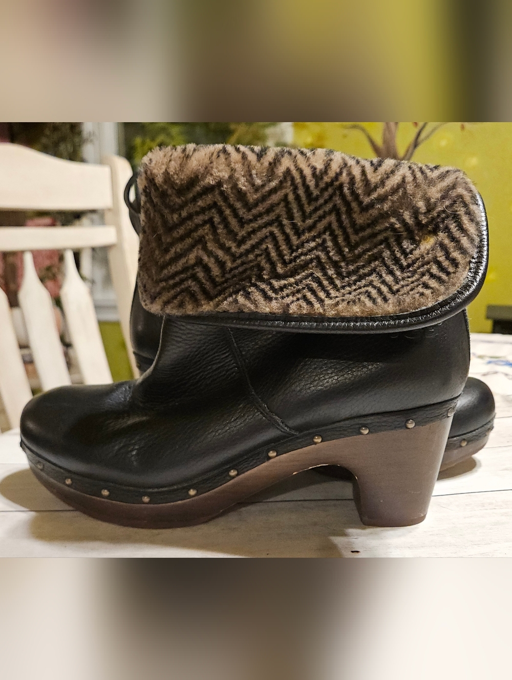 UGG Black Leather Studded Clog Booties - Picture 6 of 6